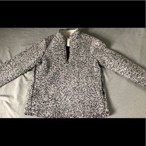 Black and White Sherpa Quarter Zip